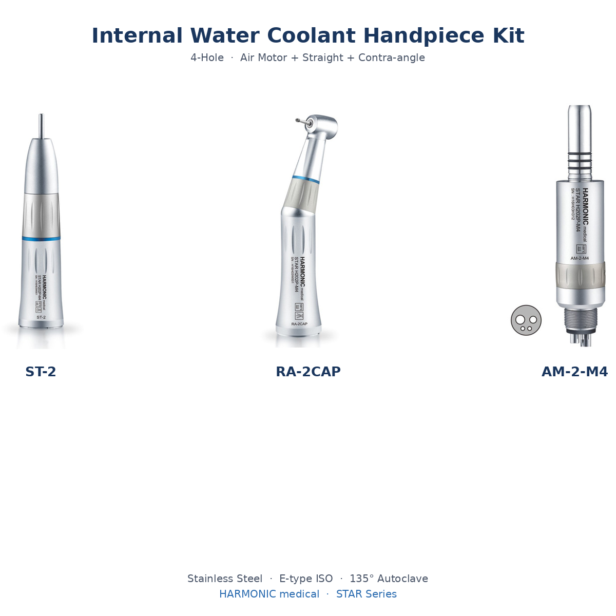 4 holes internal water coolant handpieces set