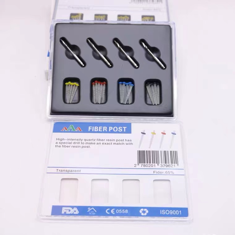 Endodontic dental fiber post kit