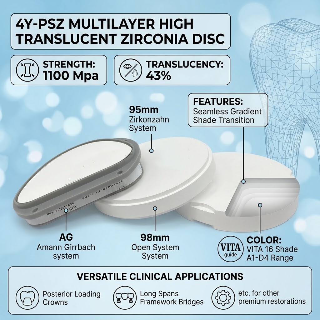 color grident multilayer zirconia features