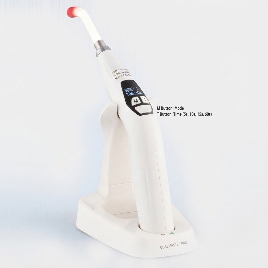 curing light with model and time control button