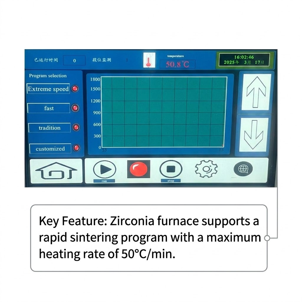intutive touch control of sintering programm