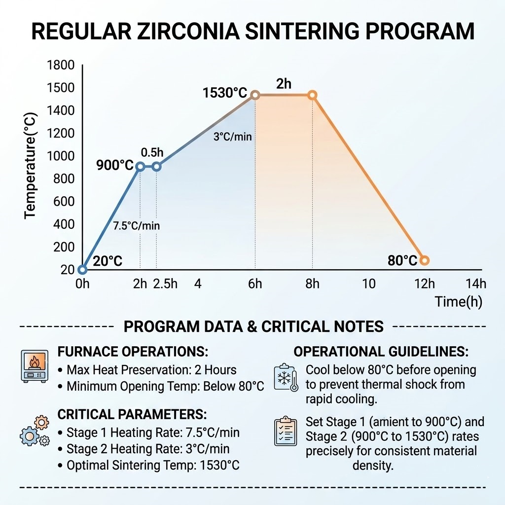 zirconia prostheses sintering program