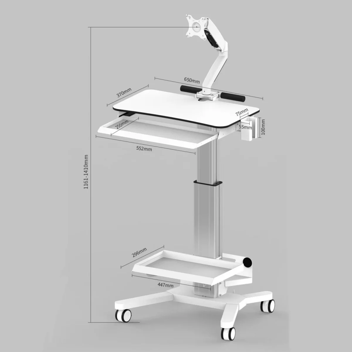dimension and length data on digital chairside workstation