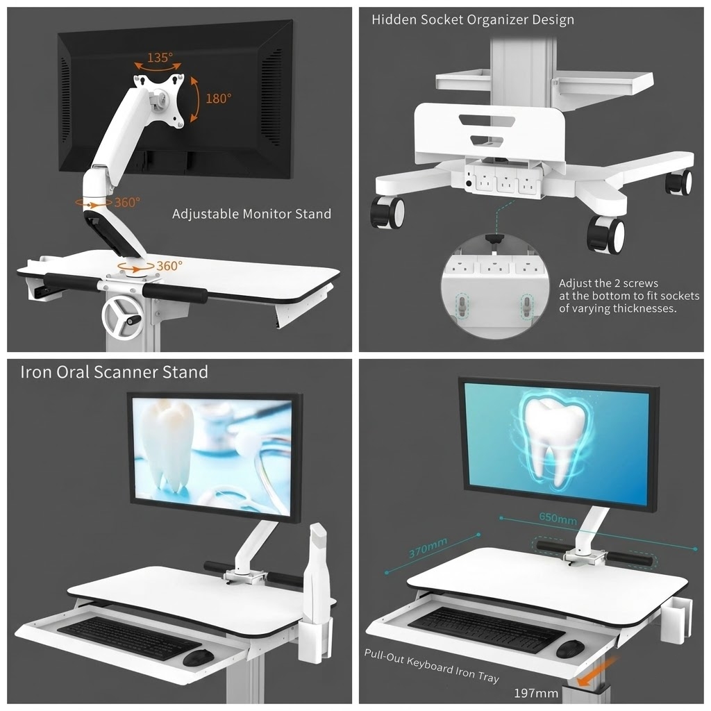 intraoral scanner cart features