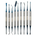 Double-ended dental flap lifter set