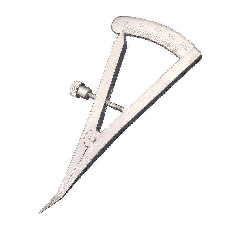 curved tip of implant caliper