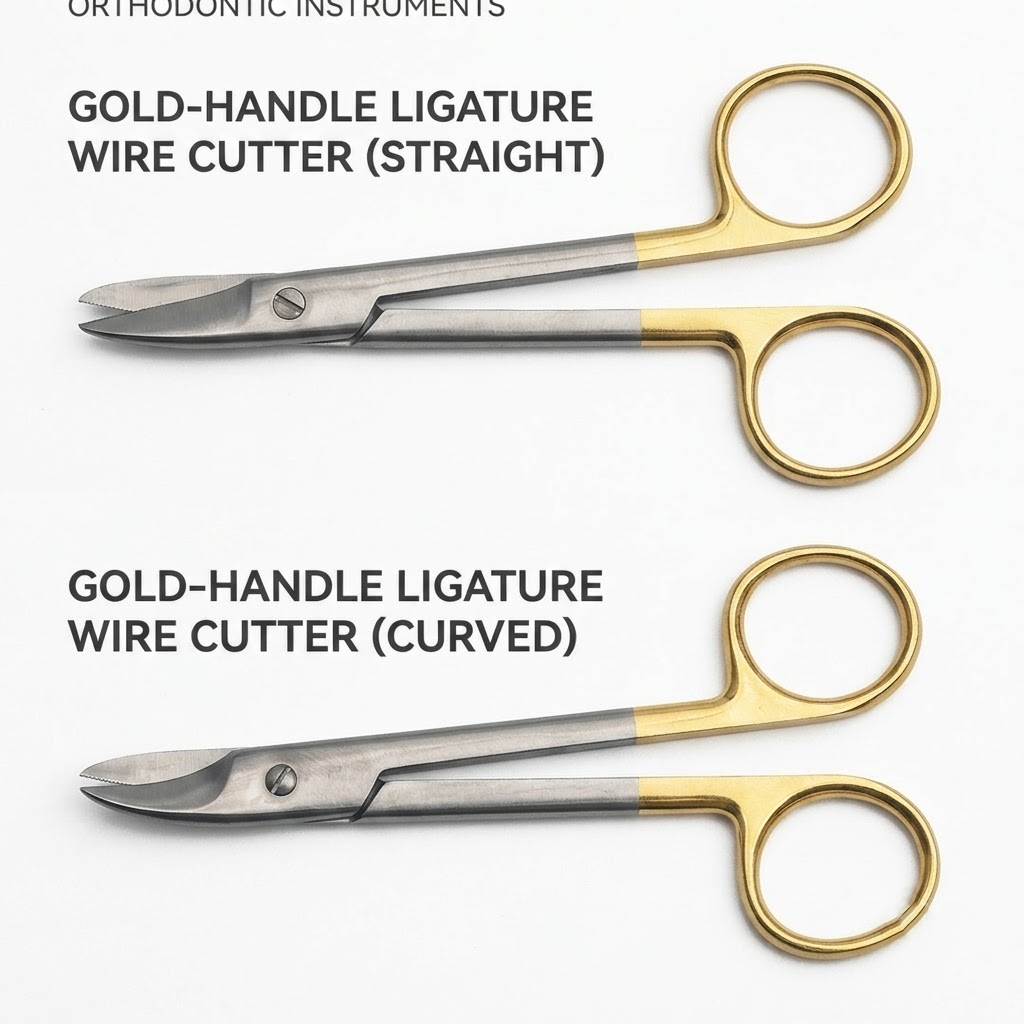 straight and curved ligature wire cutter