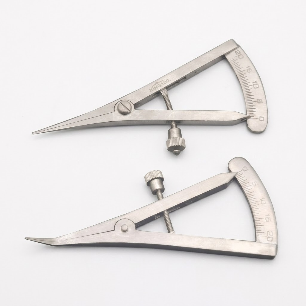 straight-tip dental laboratory implant caliper