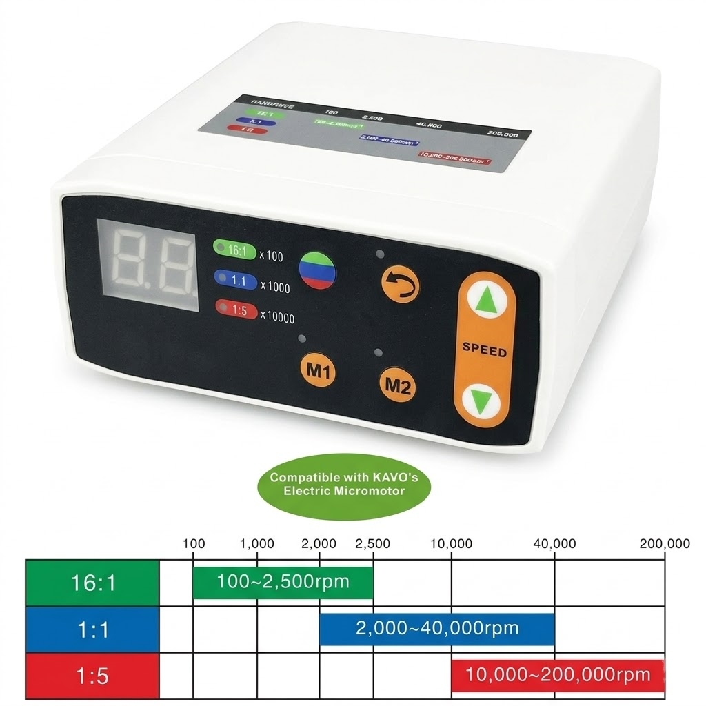 Clinical micromotor synchronized with dental chair