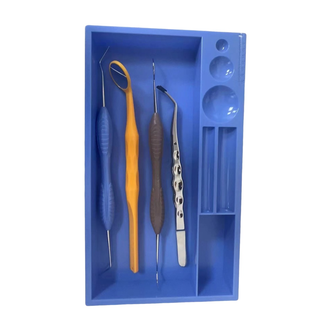 4 components dental examination instrument with tray