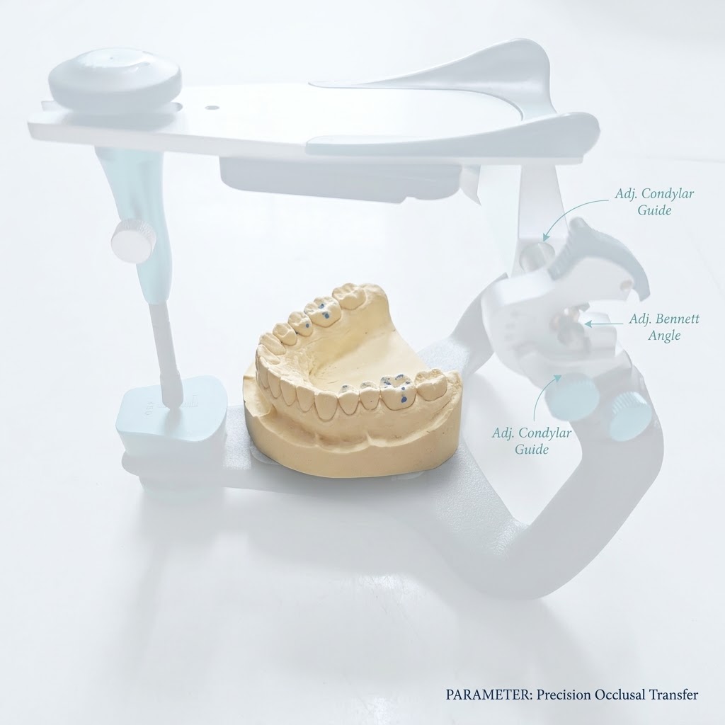 advanced adjustable articulator with condylar and bennett angle scale